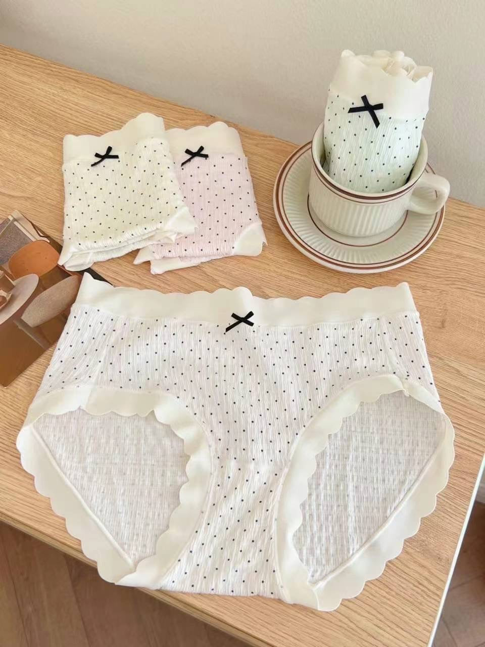 Female Korean Stylish breathable bowknot underwear lingerie