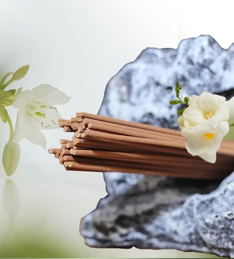 English Pear &Freesia &Traditional Asian Incense Sticks with Lotus Flower Holder, Natural Aroma, Wooden Gift Box