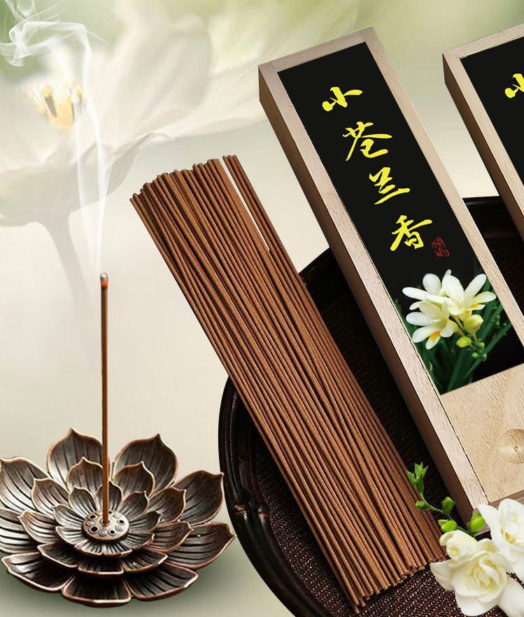 English Pear &Freesia &Traditional Asian Incense Sticks with Lotus Flower Holder, Natural Aroma, Wooden Gift Box