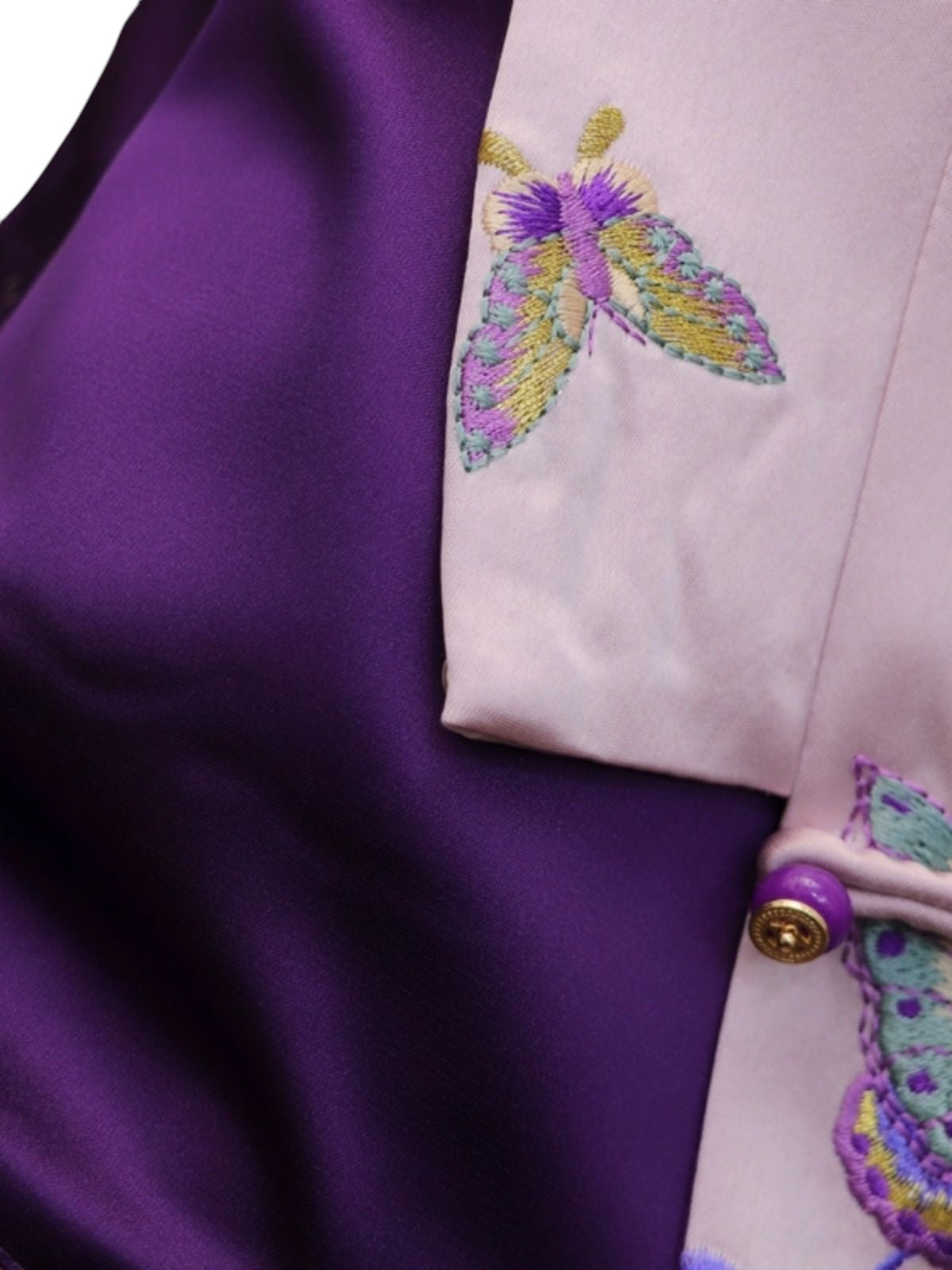 Neo-Chinese Style, New Year, Reversible Butterfly Print Vest, Pink and Purple, Traditional Asian Style